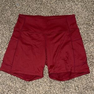 Red spandex material biker shorts! With pockets on both sides!